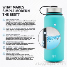 Simple Modern 14 Ounce Summit Kid's Water Bottle + Extra Lid - Vacuum Insulated Powder Coated Keeps Hot & Cold 18/8 Stainless Steel Flask - Red Hydro Travel Mug - Cherry 567920045